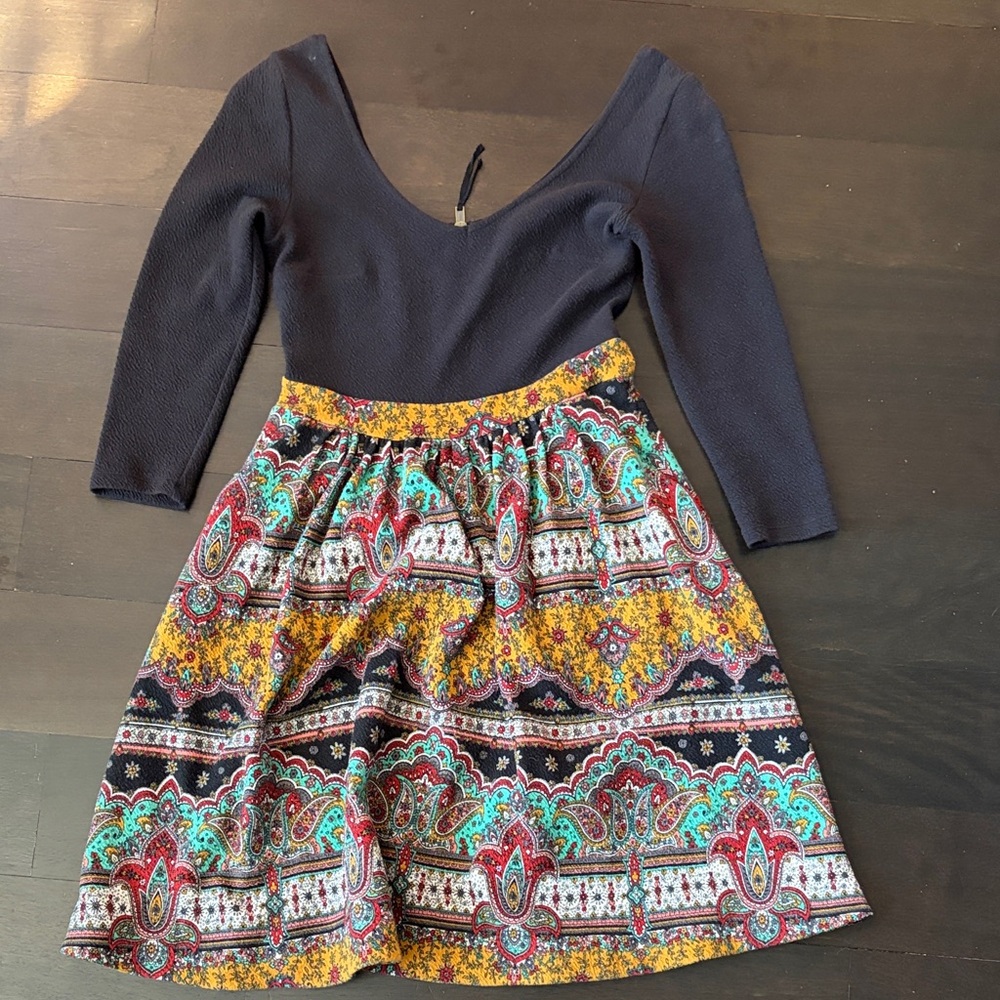 Maeve Navy and Multicolor Kids Dress